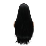 Front Wig for Black Women Long Straight Natural Black Color Wig with Baby Hair
