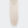 SWACC Women 22 Inches Straight Full Head Clip-in Hair Extensions - 7 Pieces in Platinum Blonde for Instant Transformation