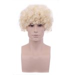 Elevate Your Style with PATTNIUM Men's Short Curly Blonde Wig – Perfect Heat-Resistant Blonde 70s Costume Wig