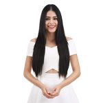 Multi-Length 20" 22" 24" Long Straight Synthetic Clip-in Hair Extensions - 4 PCS Set in Gorgeous Dark Brown