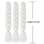 VCKOVCKO Solid White Jumbo Braiding Hair - 3 Bundles for Chic and Timeless Twist Braids