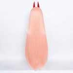 Probeauty's Pink Power Cosplay Wig: Two Horns, Long Straight Anime Hair, Perfect for Halloween and Anime Shows