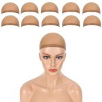 Brown Wig Caps for Lace Front Wigs: 10 PCS of Soft and Breathable Stocking Caps for a Natural Look (Brown Cap)