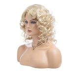 Blonde Bombshell Short Curly Wig - Soft Synthetic Heat Resistant Hair for Party, Costumes, and Halloween Glam