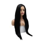 Front Wig for Black Women Long Straight Natural Black Color Wig with Baby Hair