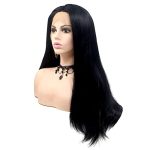 Variouswig 24 Inch Black Natural Lace Front Synthetic Wig - Unleash Your Daily Style with Long, Soft, and High-Temperature Resistant Straight Hair