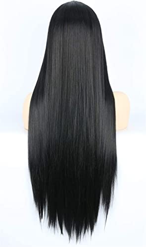 NNOLA Women's Wig 24 Inch Black Straight Lace Front - Unleash Your Glamour for Halloween, Concerts, and Beyond