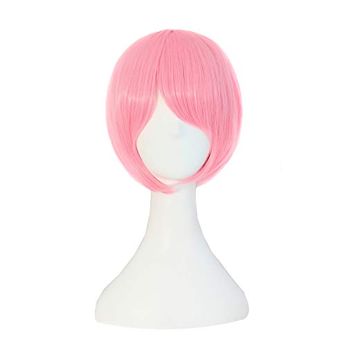 MapofBeauty 35 cm Lolita Sweet and Lovely Straight Anime Cosplay Wig (Pink) for Your Next Cosplay Adventure
