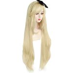 Golden Wig - Long, Wavy, and Perfectly Paired with a Black Bow for Halloween Costume Parties