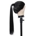 TOMYEUS Natural Black Synthetic Lace Wig - 18-28 Inch Long Straight Wig for Women, Perfect for Daily Elegance