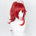 SL's Red Ponytail Wig: Long Curly Fluffy Pigtail Wigs Perfect for Halloween Parties and Anime Events