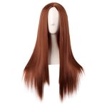 28 Inch Ginger Orange Straight Synthetic Wig - Women