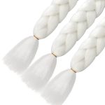 VCKOVCKO Solid White Jumbo Braiding Hair - 3 Bundles for Chic and Timeless Twist Braids
