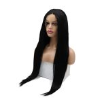 Front Wig for Black Women Long Straight Natural Black Color Wig with Baby Hair