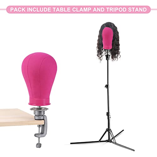 Neverland Beauty & Health Wig Stand Tripod Set - 23 Inch Red Wig Head with Canvas for Wig Making and Display