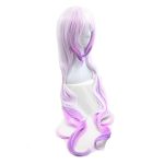 Dive into Fantasy with Long Purple White Mixed Gradient Hair - Complete Anime Cosplay Kit with Wigs, Balls, Horn, and Tail