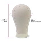 22 Inch Canvas Block Head Set for Wig Making and Styling - Complete Kit with C Stand, Styling Clips, T and C Needles, Thread, and Lace Wig Caps