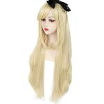Golden Wig - Long, Wavy, and Perfectly Paired with a Black Bow for Halloween Costume Parties