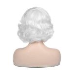 Baruisi Short Curly White Wig – Synthetic and Heat-Resistant for Mesmerizing Cosplay Parties