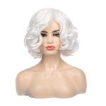 Baruisi Short Curly White Wig – Synthetic and Heat-Resistant for Mesmerizing Cosplay Parties