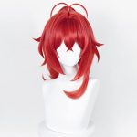 SL's Red Ponytail Wig: Long Curly Fluffy Pigtail Wigs Perfect for Halloween Parties and Anime Events