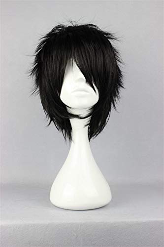 Short Spiky Black Cosplay Wig - Ignite Your Style with Heat-Resistant Synthetic Hair