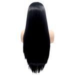 Variouswig 24 Inch Black Natural Lace Front Synthetic Wig - Unleash Your Daily Style with Long, Soft, and High-Temperature Resistant Straight Hair