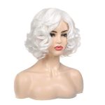 Baruisi Short Curly White Wig – Synthetic and Heat-Resistant for Mesmerizing Cosplay Parties
