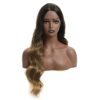 Netgo Brown Ombre Wig - Long Wavy Wig for Women, Natural Looking Heat Resistant Synthetic Ombre Lace Front Wigs