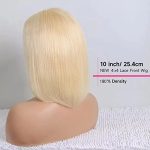 Blonde Elegance: 10-Inch 613 Human Hair Lace Front Bob Wig - Unmatched Versatility in Styling, Perfect for Effortless Glamour
