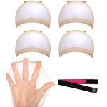 Invisible Confidence: 4 PCS HD Wig Caps with Elastic Bands - Perfect Lace Front Wig Caps for Seamless Blending and Lace Melting