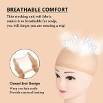 Wig Styling with 12pcs Brown Stretchy Nylon Wig Caps by Teenitor - Perfect for Halloween, Cosplay, and More