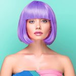 Illuminate Your Fun Moments with MIAHART Light Purple Short Bob Wig and Sunglass Set – Perfect Neon Colored Wigs for Bachelorette Glow in The Dark Parties!
