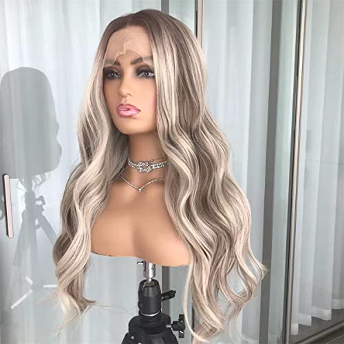 QDBOWIN's Highlight Ash Blonde Body Wave Lace Front Wig: Experience the Perfect Blend of Comfort and Glamour