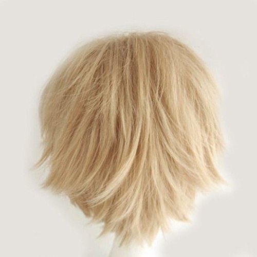S-noilite Linen Blonde Anime Cosplay Wig for Women and Men - Playful Short Fluffy Style for Halloween Costume Perfection!