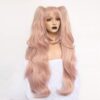 ANOGOL's Light Pink Cosplay Wig: Long Synthetic Wig with Ponytail for Girls, Perfect for Christmas, Halloween, and Costume Parties
