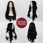 Bold Beauty Unleashed: 26-Inch Natural-Looking Black Body Wave Lace Front Wig for Women