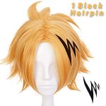 Golden Cosplay Wig with Adjustable Cap Size and Bonus Wig Cap - Perfect for Anime Costume and Halloween Party