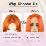 NAYOO Long Orange Wigs for Women - 26'' of Silky Elegance and Realistic Hairline