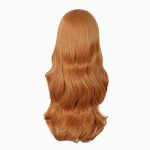 24 Inch Charming Orange Cosplay Wig - Long Wavy Synthetic Hair with Side Bangs for Anime Parties and Events
