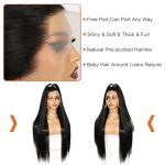 LLEI'Z Long Black Wig: Embrace Versatility with 13x6 Lace Front, Pre-plucked Baby Hair, and 26 Inches of Stunning Synthetic Elegance