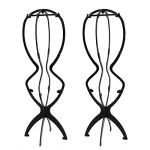Set of 2 Portable 19.7" Tall Wig Stands - Collapsible High Holders for Long Wig Storage and Elegant Display