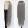 Long Straight Synthetic Lace Front Wigs, 180 Density, Heat Resistant Gray Wig for Versatile Styles