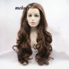 24" Long Wavy Synthetic Lace Front Wig with Natural