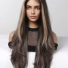 HAIRCUBE Long Brown Lace Front Wigs – Embrace Effortless Elegance with Natural Straight Layers and Highlights for a Truly Stylish Look