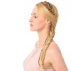 DIGUAN's Messy Wide 2 Strands Synthetic Braided Headband - Beauty Accessory in Light Ash Blonde, Perfect for Effortless Style