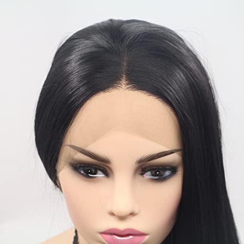 Xiweiya's Silky Straight Lace Front Wig - Long, Thick, and Natural 1B# Black Beauty