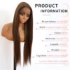 30-Inch Brown Straight Synthetic Lace Front Wig - Highlighted Elegance for Black Women 🌟💁‍♀️