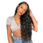 28 Inch Deep Wave Lace Front Human Hair Wig - 180% Density, Glueless, HD Transparent Lace, Pre-Plucked Curly Wig for Women