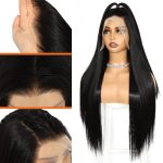 LLEI'Z Long Black Wig: Embrace Versatility with 13x6 Lace Front, Pre-plucked Baby Hair, and 26 Inches of Stunning Synthetic Elegance